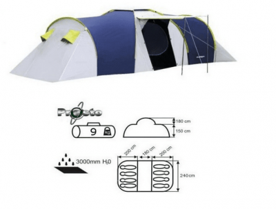Палатка ACAMPER NADIR 8-местная 3000 мм/ст синяя