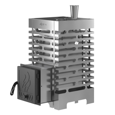 Печь для бани ASTON 16 INOX (ИНОКС) с баком на трубе 50л (AISI 439)