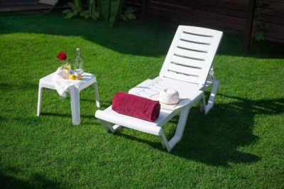 Шезлонг Ellastik Plast Атлант 186x63x32 белый