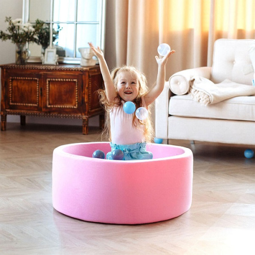 Сухой бассейн Romana Easy ДМФ-МК-02.53.03 розовый с розовыми шариками