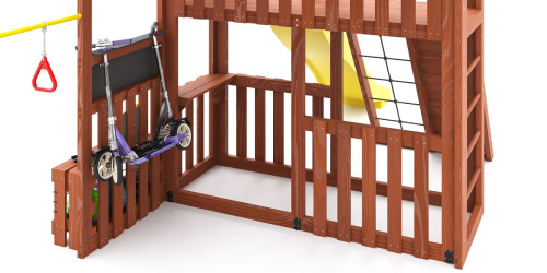 Детская площадка для дачи Савушка КУБ-3 Махагон с подушками