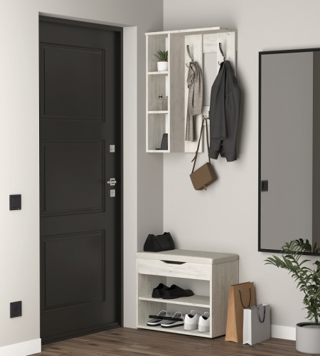 Вешалка настенная Артём-Мебель СН-100.44 дуб крафт белый 