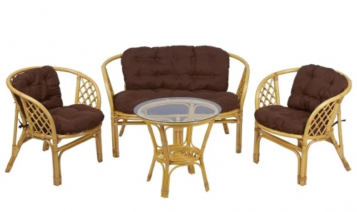 IND Комплект Багама 1 с диваном мед подушка коричневая 