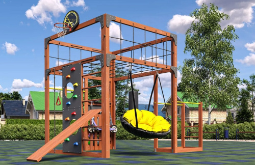 Детская площадка для дачи Савушка КУБ-1 Махагон