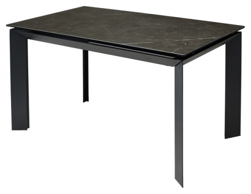 Стол обеденный Mebelart CREMONA 140 темно-серый мрамор/черный 