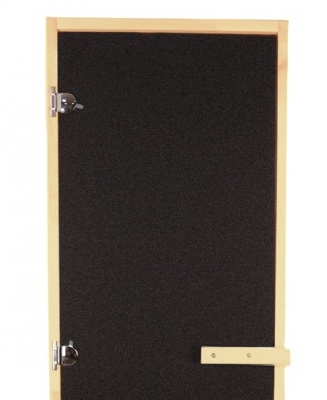 Дверь для бани стеклянная Бронза Матовая BLACK 1900х700мм Осина