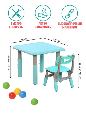Стол+стульчик PS-060-М ментол 