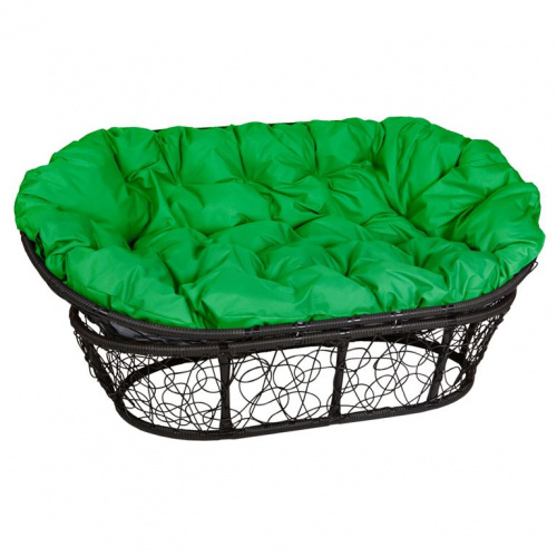 Кресло Mamasan черный, цвет подушки зеленый