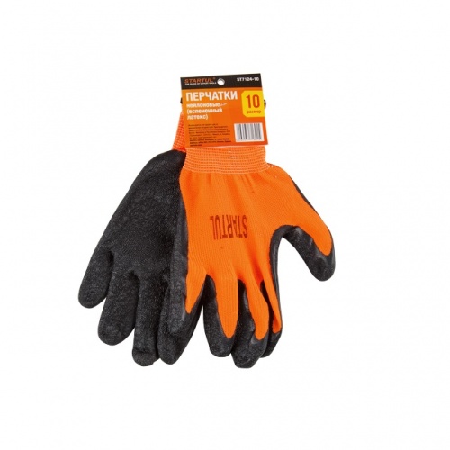 Перчатки нейлон, латексное рельефное покрытие, 8 р-р STARTUL