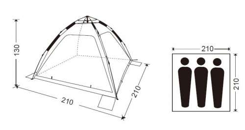 Палатка полуавтомат KingCamp AOSTA 3 4082 blue