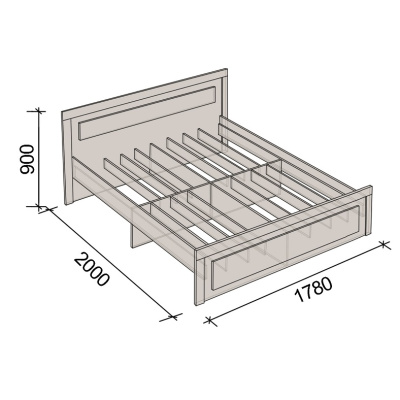 Кровать СН-120.03-1600 дуб экспрессив 