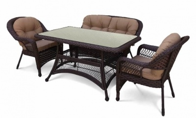 Комплект плетеной мебели T130Br/LV520BB-Brown Beige