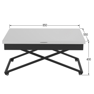 Стол универсальный АНДРЭ Loft белый чёрный 