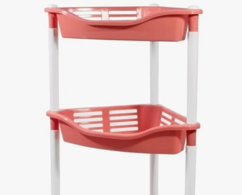 Этажерка угловая с корзинками Krita 4-х секц. коралл