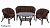 IND Комплект Багама с диваном овальный стол темно-коричневый подушка коричневая